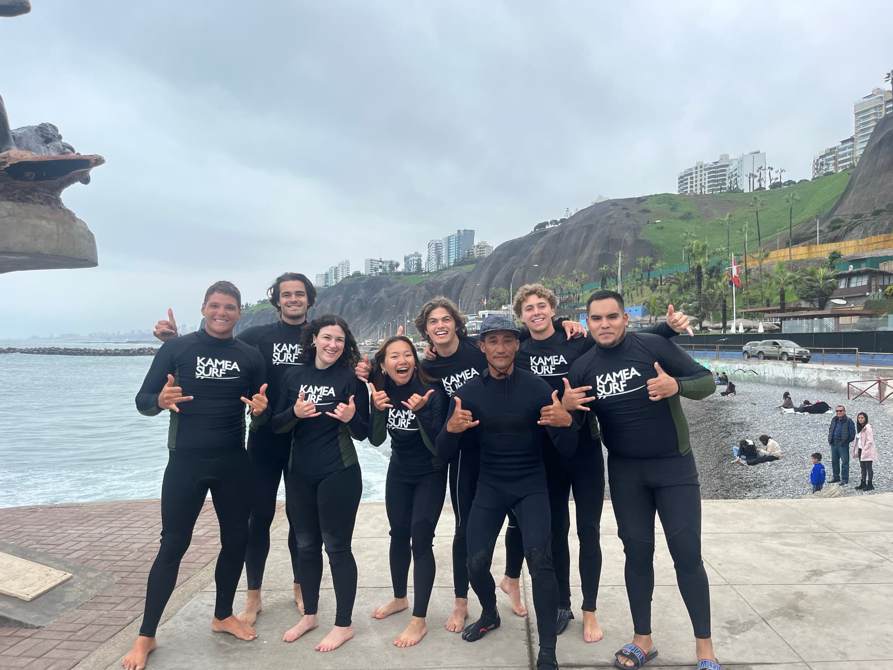 Group Lesson at Playa Makaha, Miraflores, Lima